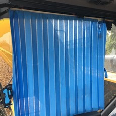 正品貨 挖掘機吊車工程車專用遮陽簾，免測量免打孔，可折疊防曬隔熱, 軌道加厚升級款+慕云卡其+送安裝配件,寬90高90送掛鉤軌道, 1個