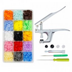 티단추 기구 세트 똑딱이 단추 달기 스냅단추 펀치, 1개, 티단추기구-단추세트