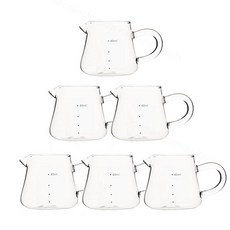 쥬디 눈금형 내열유리 시럽잔 밀크저그 40ml, 투명, 6개