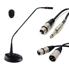 카날스 L-505V + 양캐논8M + 55잭 케이블 5M + 윈드스크린 포함 구즈넥마이크 탁상용 강대상 마이크 볼륨조절 가능 (팬텀파워 건전지 겸용)