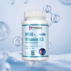Pslalae MSM + 維生素 D3 + 葡萄糖胺 關節保健, 120組