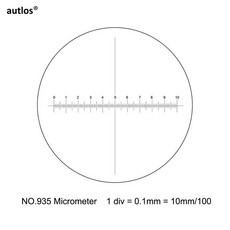 935 0 1mm 크로스 스케일 눈금자 마이크로미터 레티클 내부 및 외부 현미경용 마이크로미터, 1PC Diameter 19mm