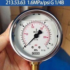 wika威卡壓力錶 德國進口軸嚮徑嚮液壓錶 耐震不銹鋼測壓錶 EN837-1 水壓錶 氣壓錶, 1.6MPa/230psi, 1個