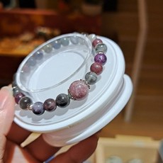 (泰福晶品選物 Tai Fu ) 設計款 小編設計款 彩剛玉x星輝骨幹x紫鋰雲母, 1個