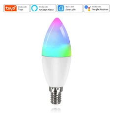E14 WiFi 스마트 전구 촛불 램프 220V 5W RF 2.4G 원격 Tuya 라이프 APP 음성 제어 Alexa Google 홈, 02 only 1 bulb, 02 9와트, 01 220V