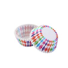 烘焙蛋糕紙杯，派對、烘焙、馬芬杯適用，多種圖案, 1個, 47.彩色菱形