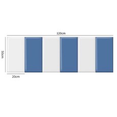 3d 입체 벽면 쿠션 스티커 방수 안전 벽쿠션 침대 헤드보드 폼블럭, 화이트 3개 + 블루 3개
