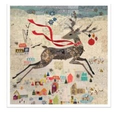Moda 패브릭 Peppermint The Deer Collage Quilt 패턴 by Laura Heine of Fiberworks - 35in x 35in 그린_17684, Moda 패브릭 Peppermint The Deer C