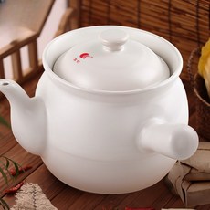 약탕기 도자기 약주전자 전통 인덕션 항아리 냄비 티팟 가정용, 2100ml(화이트), 2100ml, 1개