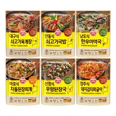 오뚜기 지역국 6종 세트(대구식 쇠고기육개장+안동식 쇠고기국밥+남도식 한우미역국+마포식 차돌된장찌개+산청식 우렁된장국+청주식 돼지김치짜글이), 1세트, 2.95kg