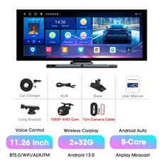 Jansite 11.26 안드로이드 13.0 자동차 라디오 무선 Carplay 화면 지능형 시스템 8 코어 스테레오 FM AUX, 04 With 10m Camera