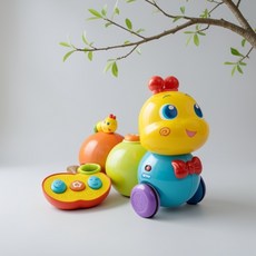 무선조종 애벌레 움직이는장난감, 옐로우 외 혼합색상, 1개