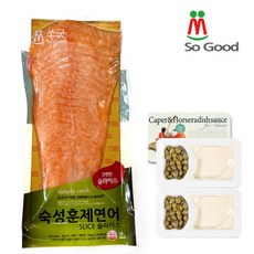 노말 훈제연어슬라이스 숙성700g+케이퍼홀스래디쉬소스2개, 1개, 700g