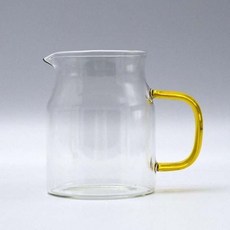 내열 옐로우 유리컵 손잡이 마카 저그 95800PC 1(PC), 옐로우 600ml