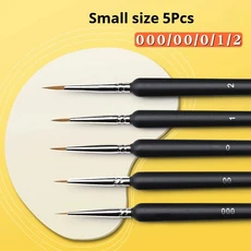 4/5/11개 미니어처 훅 라인 펜 아트 페인팅 브러쉬 초극세사 부드러운 핸드 페인팅 00000 브러쉬 (구아슈, 05 5Pcs 0 00 000 1 2