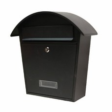 弧形信箱 附鑰匙鎖 信件安全有保障, 黑色