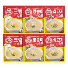 오뚜기 스프 80g 3종 2개씩(크림+양송이+쇠고기), 1세트, 480g