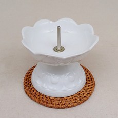 백자 연꽃 촛대 중 양초 홀더 제수용품 양초받침