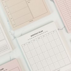 떡메 월간 주간 일간 스케줄러 낮장 메모 패드 A5 3개, 01 먼슬리플랜