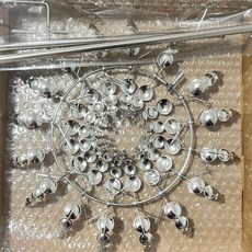 復古鐵藝金屬風車 戶外庭院花園裝飾幾何風鈴飾品, 銀色電鍍,30*96.5cm