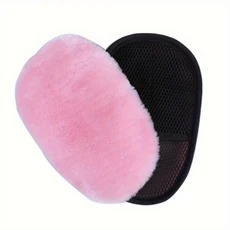 1PC 세차 장갑 양털 벨벳 두꺼운 자동차 닦는 왁싱 곰 발 천 청소 도구, 01 pink