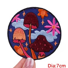 UFO 자수 패치 마운틴 캠핑 의류에 대한 패치에 철 열 접착 버섯 바느질 스티커, PE7689CT