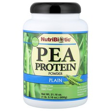NutriBiotic 완두콩 단백질 파우더 플레인 600g (21.16oz), 1개