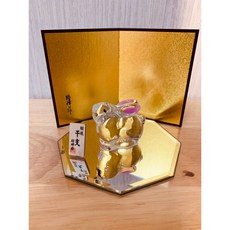 昭峰作 錦彩招福干支卯歲置物 玻璃兔年擺飾附鏡台