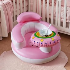 계절베개 3개월 이상의 어린이를 위한 휴대용 풍선 의자 바닥 학습 서지 도움을 위한 내장 공기 펌프가 있는 가정 및 여행에 필수적인 어린이 의자, 1)분홍색