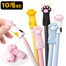큐로닉 고양이발 연필캡 실리콘 보호캡, 10개, 파스텔 5종세트