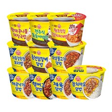 오뚜기컵밥 10종 참치마요덮밥+원조맛집김치찌개밥+오삼불고기덮밥+제육덮밥+전주식돌솥비빔밥+춘천닭갈비덮밥+햄버그덮밥+황태콩나물해장국밥+차돌강된장보리밥+매콤낙지덮밥, 1개
