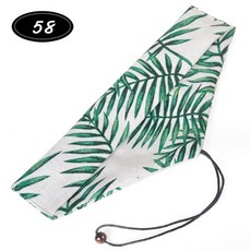 餐具收納綁繩收納袋 - 三角便攜餐具袋 刀叉湯匙筷子環保吸管收納袋 餐袋 婚禮小物, 1個, 橫開綁繩款, 椰子樹