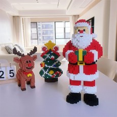 聖誕節限定積木 兒童益智拼裝玩具 聖誕節禮物, 1個, 誕節限定】超大23CM高聖誕麋鹿3千顆粒,【新品首發】送積木錘+圖紙說明書