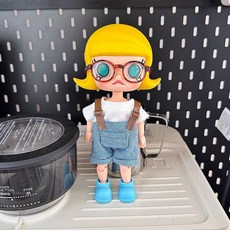 팝마트 몰리 지거 인형옷 인형 의류 피규어 20~22cm크기 BJD 인형 의상, 데님 4피스 세트(상의+팬츠+신발+안경)-인형불포함
