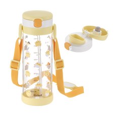 Richell 利其爾 可愛小雞造型兒童吸管水杯 輕巧便攜 寶寶飲水必備, 小雞咕咕, 1個, 450ml