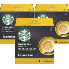 STARBUCKS 星巴克 雀巢多趣酷思順滑香甜濃縮咖啡膠囊, 5.5g, 12入, 3個