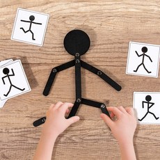 運動小人精細手眼協調木棍拼接想象力木製玩, 1個, 運動小人:如圖所示