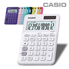 카시오 컬러 계산기 MS-20UC, 블랙, 1개