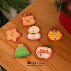 2025新款 聖誕節 毛絨胸針 別針 麋鹿 老人 樹 雪人 配飾 裝飾品, 聖誕節六件套, 1個