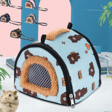 유진스타일 햄스터 이동장 외출 캐리어 소동물 고슴도치 이동장 다람쥐 가방 겨울 반려동물 작은, 그레이-깃털