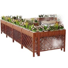 원목 파티션 업소용 가벽 식물 선반 화분 야외 울타리, 탄화길이 100 90 30cm A