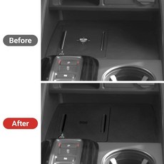 YOJOJOCO 혼다 2023-2026 파일럿 및 2026 여권 액세서리와 호환되는 무선 충전 미끄럼 방지 매트 표시등 포트 센터 콘솔 라이너 포함 블랙 실리콘 소재