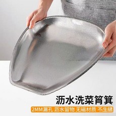 不銹鋼廚房洗菜籃 瀝水網籃 洗米篩淘米盆, 1個, 【超厚304不銹鋼】密眼中號,加強包裝