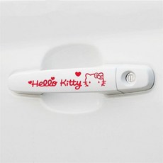 캐릭터 자동차 도어 핸들 스티커 귀여운 장식, 4pcs, Hello kitty2