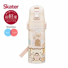 Skater 保溫直飲壺 兒童保溫水壺 SDC4 台灣公司貨 輕巧方便 安全無毒材質, 1個, 角落小夥伴SNACK, 米色, 470ml