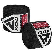 RDX 手綁帶 綁手帶 - 拳擊 綜合格鬥 彈性透氣 舒適耐用, 黑, 1套