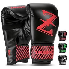 ZERUIDM 아동용 복싱 장갑 170g(6온스) 청소년 트레이닝 스파링 장갑 3~12용 가죽 통기성 메시 남아 여아 주니어 펀칭 펀치백 포커스 패드 MMA 무에타이 킥복, 레드