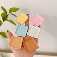 야야랜드 루루 디쉬 밥그릇, 1개, 네모, 브라운