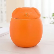 寵物骨灰罐 - 可愛貓咪造型 多種顏色可選 寵物紀念罐, 1個, 狗狗罐橙色大号, 狗狗罐橙色大号