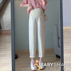 涼感竹節彈力孕婦長褲 孕婦褲 孕婦裝 BabyShare時尚孕婦裝【OCL062G3R】
